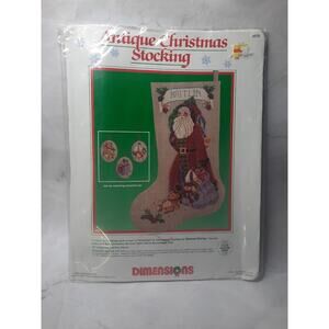 Vintage Dimensions Antique Christmas Stocking Counted Cross Stitch Kit 8375